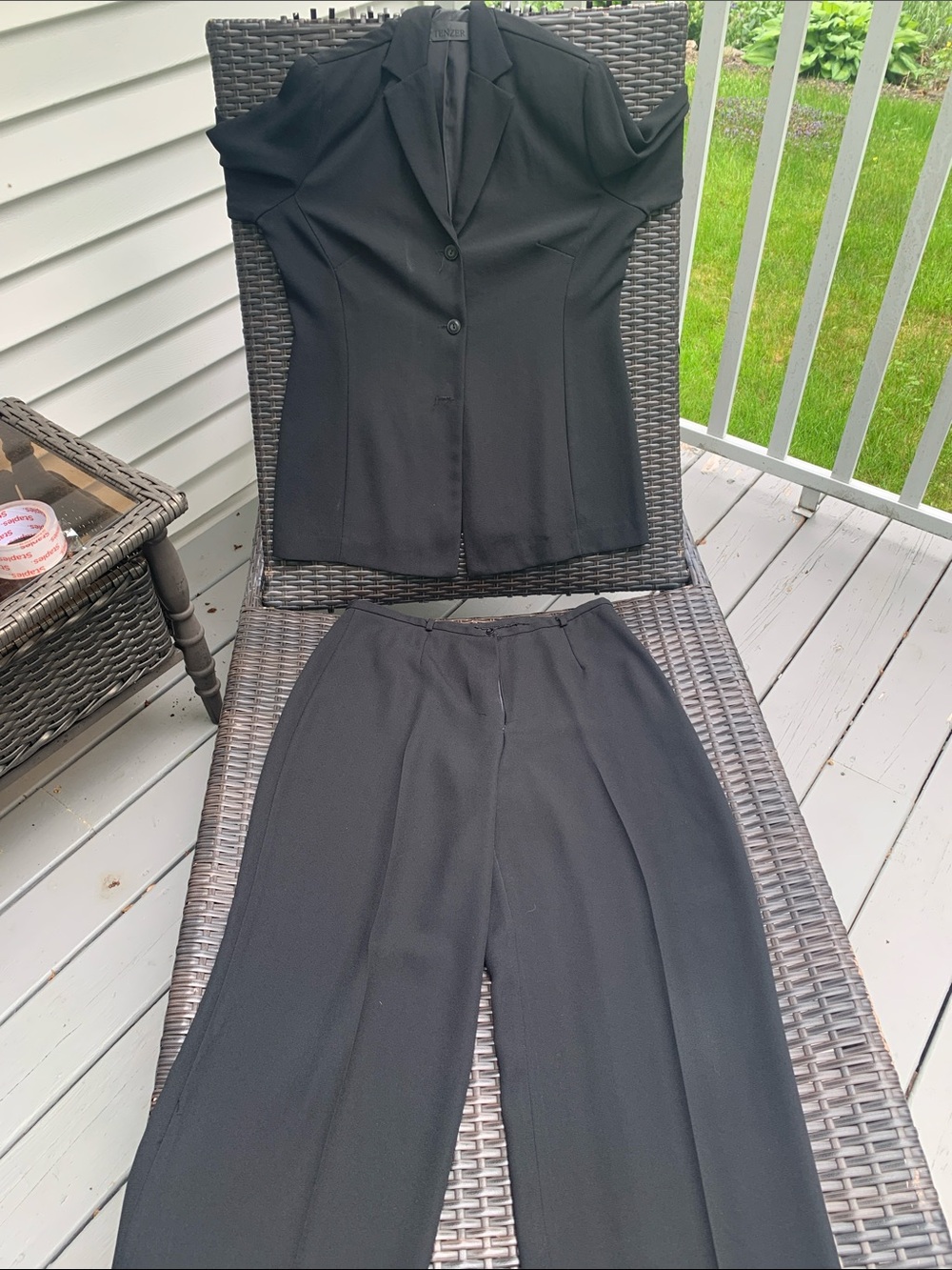 Women's Black long sleeve Tailored Pantsuit